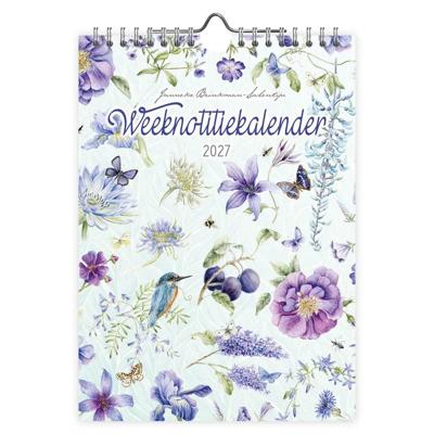 Janneke Brinkman Weeknotitiekalender 2027 Blauwe Bloemen