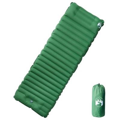 VidaXL Kampeermatras met kussen zelfopblazend 1-persoons groen