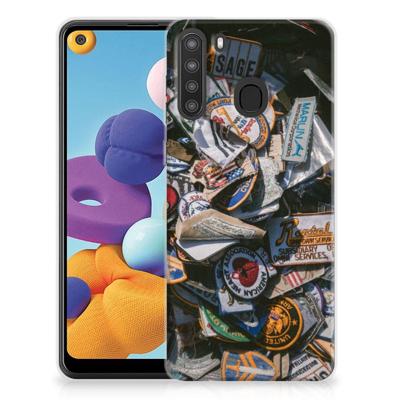 Samsung Galaxy A21 | Siliconen hoesje | met foto Badges Samsung Galaxy A21 | Siliconen hoesje | met foto Badges