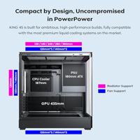 Montech king 45 pro midi tower behuizing (zwart | 2x usb-a | 1x usb-c | rgb | window) - thumbnail