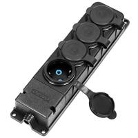 Orno SWD Tafelcontactdoos PROF zwart IP44 4V met klep - 6871956 - thumbnail