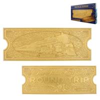 Polar Express Replica Train Ticket 24k Gold Plated Limited Edition - thumbnail