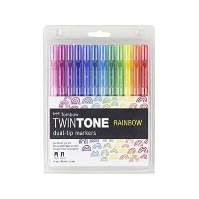Tombow • twintone dual-tip marker set regenboog kleuren 12pcs