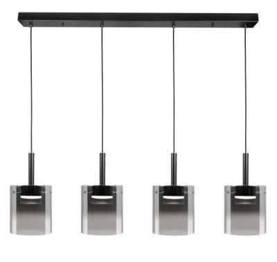 Highlight Hanglamp Salerno 4 lichts recht 110 cm zwart