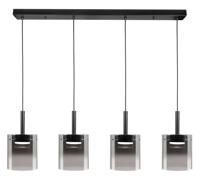 Highlight Hanglamp Salerno 4 lichts recht 110 cm zwart - thumbnail