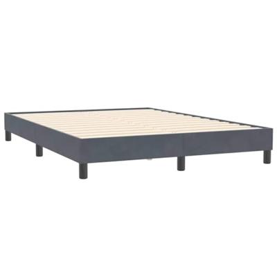 Boxspring met matras fluweel donkergrijs 140x210 cm