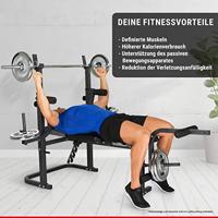 HAMMER Bermuda XT Olympische gewichtstrainingsbank Zwart, Rood, Zilver - thumbnail