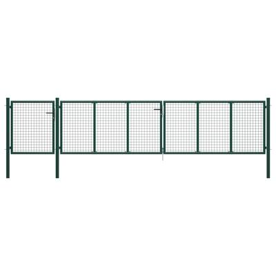 Tuinpoort staal 500x100 cm groen