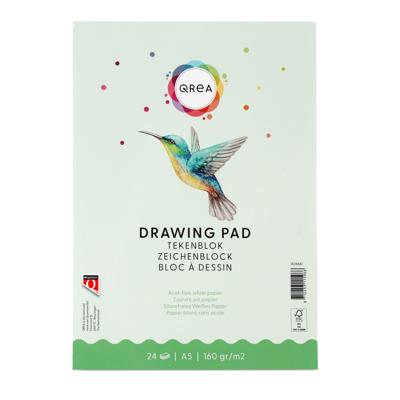Tekenblok Qrea A5 24 vel 160gr gelijmd | 60 stuks Tekenblok Qrea A5 24 vel 160gr gelijmd | 60 stuks