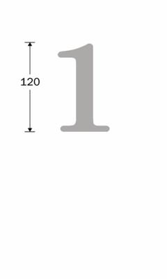 Huisnummer Roman 120mm-1 MGO
