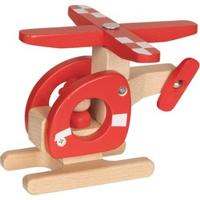 Goki houten helikopter rood - thumbnail