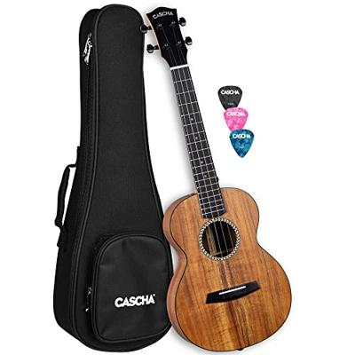 Cascha HH 2349 solid top acacia tenor ukelele set - thumbnail