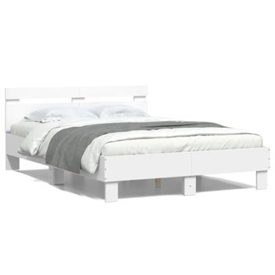Bedframe met hoofdeinde en LED wit 120x190 cm