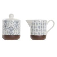 Suikerpot DKD Home Decor Blauw Wit Bruin Keramiek 12,5 x 6,5 x 8 cm (2 pcs) - thumbnail