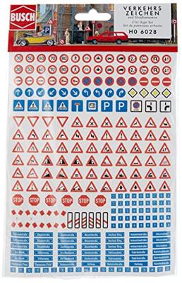 Busch 6028 H0 Set Verkeersbord, Straatnaam, Huisnummer Bouwpakket