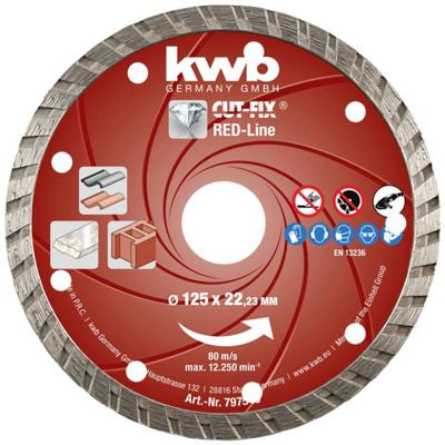 kwb 797540 Diamanten doorslijpschijf Diameter 125 mm Boordiameter 22 mm Marmer, Keramiek, Tegels 1 stuk(s)