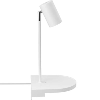 Bedlamp wandlamp met usb zwart en plankje 'Cody' Bedlamp wandlamp met usb zwart en plankje 'Cody'