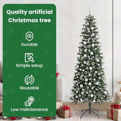 Kunstkerstboom met 300 LED Groen 210 cm PVC en Plastic en Staal