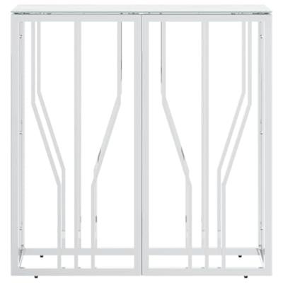 Wandtafel 70x30x70 cm roestvrij staal en glas zilverkleurig Wandtafel 70x30x70 cm roestvrij staal en glas zilverkleurig