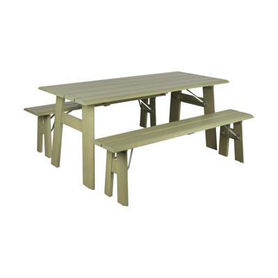 Zuiver Inklapbare Picknickset 'Avenue' Met tuintafel en 2 tuinbanken, kleur Desert Sage Zuiver Inklapbare Picknickset 'Avenue' Met tuintafel en 2 tuinbanken, kleur Desert Sage