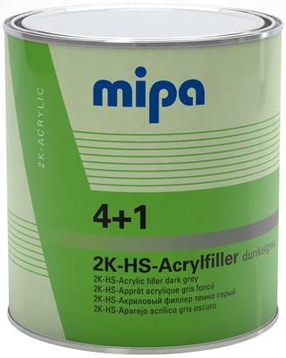 Mipa acryl filler "4+1 hs" 4+1 acrylic filter hs 3l dark gray