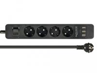 DeLOCK 4-weg stekkerdoos met USB-poorten - thumbnail