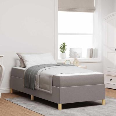 Boxspring bed met matras Taupe en Bruin en Wit 80 x 200 cm Stof
