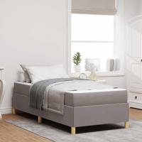 Boxspring bed met matras Taupe en Bruin en Wit 80 x 200 cm Stof - thumbnail