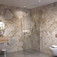 Sanivo Inloopdouche Ronde Hoek Glas 8mm Nano Coating Chroom Profiel met Stang (Alle Maten) - thumbnail