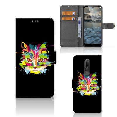 Nokia 2.4 Leuk Hoesje Cat Color Nokia 2.4 Leuk Hoesje Cat Color