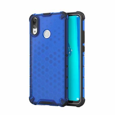 Honingraat schokbestendig PC + TPU Case voor Huawei Y9 (2019) (blauw)