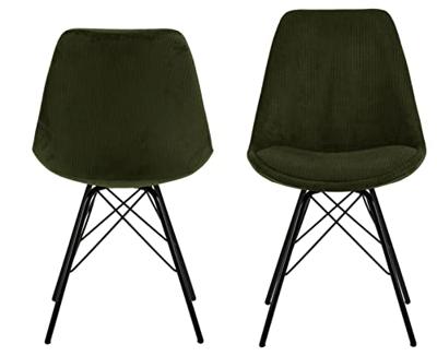 Bendt Eetkamerstoel 'Liva' Rib, kleur Olijfgroen