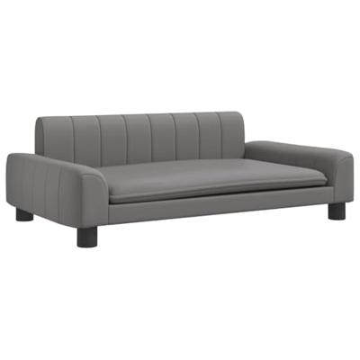 vidaXL Hondenmand 90x53x30 cm kunstleer grijs, hondenbank, hondenbed, dierenmand, huisdierenbank, huisdierenmand, dierenbed, huisdierenbed