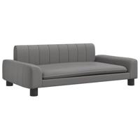 vidaXL Hondenmand 90x53x30 cm kunstleer grijs, hondenbank, hondenbed, dierenmand, huisdierenbank, huisdierenmand, dierenbed, huisdierenbed - thumbnail