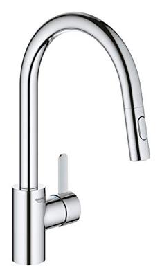 GROHE Eurosmart Cosmopolitan Keukenkraan - uittrekbare uitloop - 2 straalsoorten - chroom 31481001 GROHE Eurosmart Cosmopolitan Keukenkraan - uittrekbare uitloop - 2 straalsoorten - chroom 31481001
