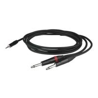 DAP FLX31 aux kabel - stereo mini Jack > 2 mono Jack L/R 3 m met verzonken jack 6 m met verzonken jack - thumbnail