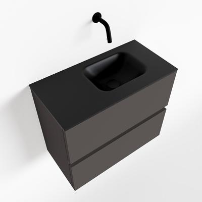 MONDIAZ ADA 60cm toiletmeubel dark grey. LEX wastafel urban rechts zonder kraangat MONDIAZ ADA 60cm toiletmeubel dark grey. LEX wastafel urban rechts zonder kraangat