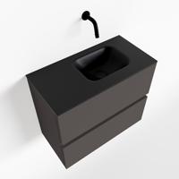 MONDIAZ ADA 60cm toiletmeubel dark grey. LEX wastafel urban rechts zonder kraangat - thumbnail