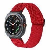 Elastische solo loop nylon bandje - Rood - Samsung Galaxy Watch 8 Classic - 46mm - thumbnail