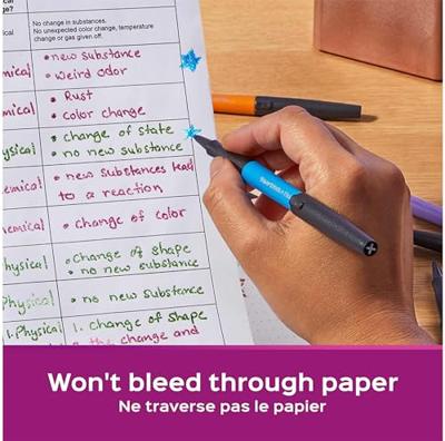 Fineliner Paper Mate Flair Metallic medium blister à 6 stuks