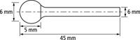 PFERD TOOLS 21112576 Freesstift Hardmetaal Bol 6 mm Lengte 45 mm Afmeting, Ø 6 mm Werklengte 5 mm Schachtdiameter 6 mm 1 stuks - thumbnail