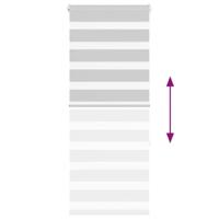 Zebra rolgordijn 65x150 cm stofbreedte 60,9 cm lichtgrijs - thumbnail