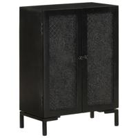 Dressoir 55x30x77 cm massief mangohout en ijzer zwart - thumbnail
