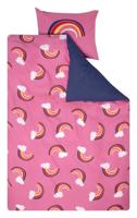 HEMA Kinderdekbedovertrek 140x200cm zacht katoen regenbogen (roze) - thumbnail