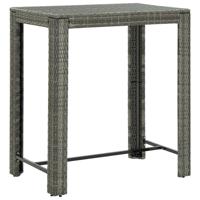 Tuinbartafel 100x60,5x110,5 cm poly rattan grijs - thumbnail
