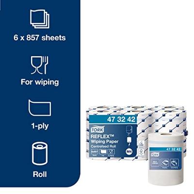 Tork Reflex Wiping poetspapier, centerfeed, 1-laags, systeem M4, pak van 6 rollen - thumbnail