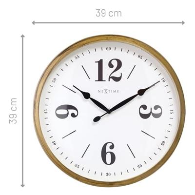 NeXtime NE-3290GO Landelijke Wandklok - 39cm - Stille Klok - Wit/ Goud- "Classic" NeXtime NE-3290GO Landelijke Wandklok - 39cm - Stille Klok - Wit/ Goud- "Classic"