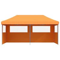 Partytent inklapbaar pop-up met 3 zijwanden oranje - thumbnail