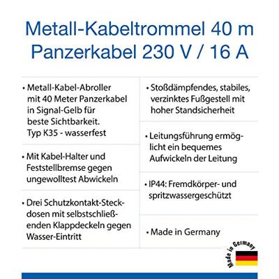 AS Schwabe 10344 Kabelhaspel 40.00 m Geel Randaarde stekker AS Schwabe 10344 Kabelhaspel 40.00 m Geel Randaarde stekker