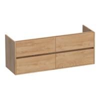 Brauer Adore - Onderkast - 140 cm - met 4 Softclose Lades Greeploos en 2 Sifon Uitsparingen - Forest Tan - thumbnail